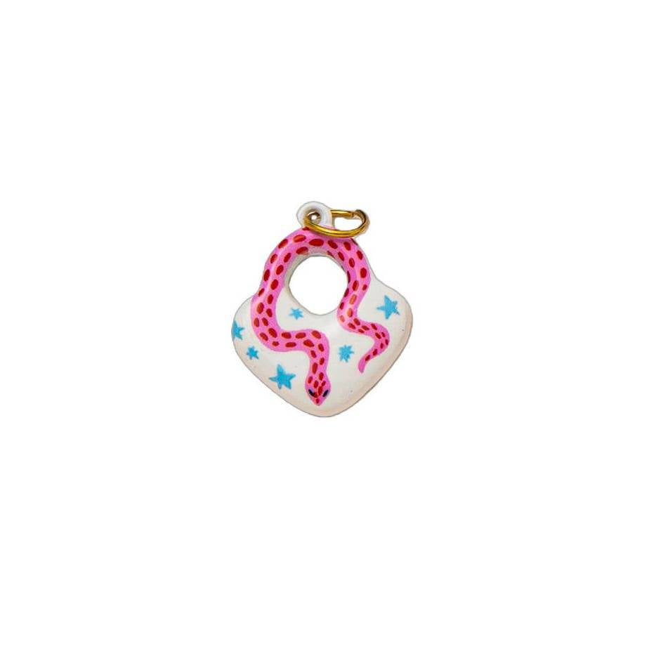 Colorful Plated Stainless Steel Necklace with Heart Star and Floral Charms