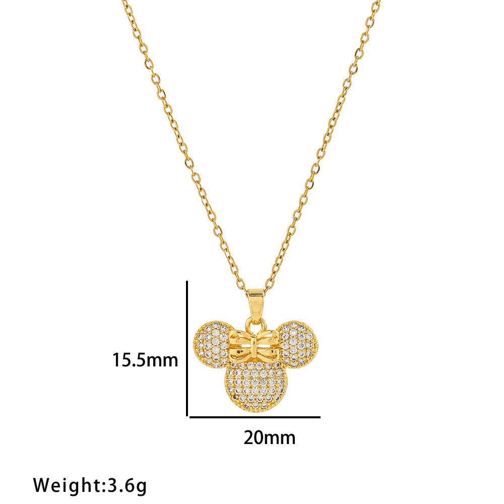 Set di Collane da Donna Minimaliste di Lusso con Cuore e Forme Geometriche in Acciaio al Titanio, Placcate Oro e con Catena a O