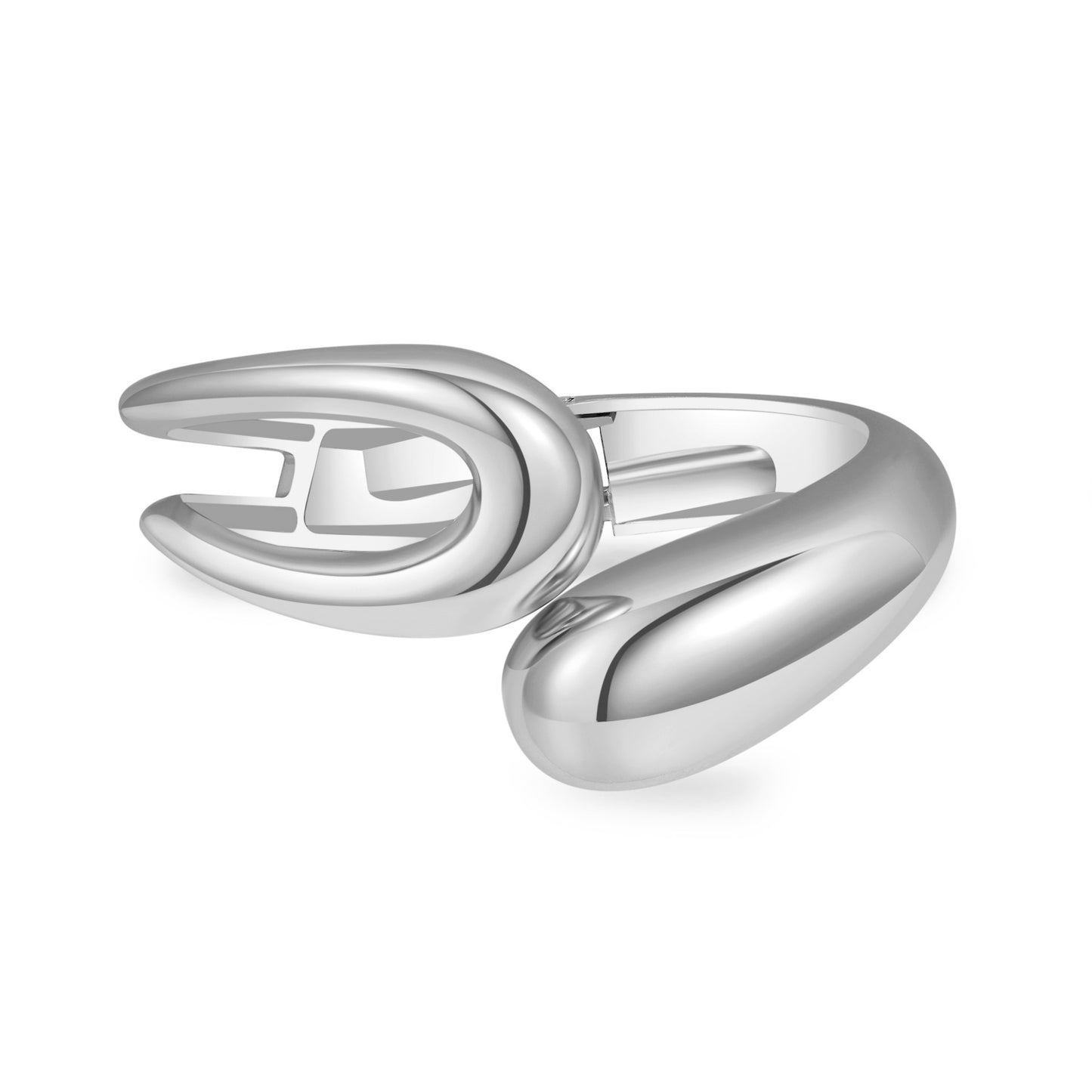 Geometric Round Plated Alloy Open Cuff Bracelet