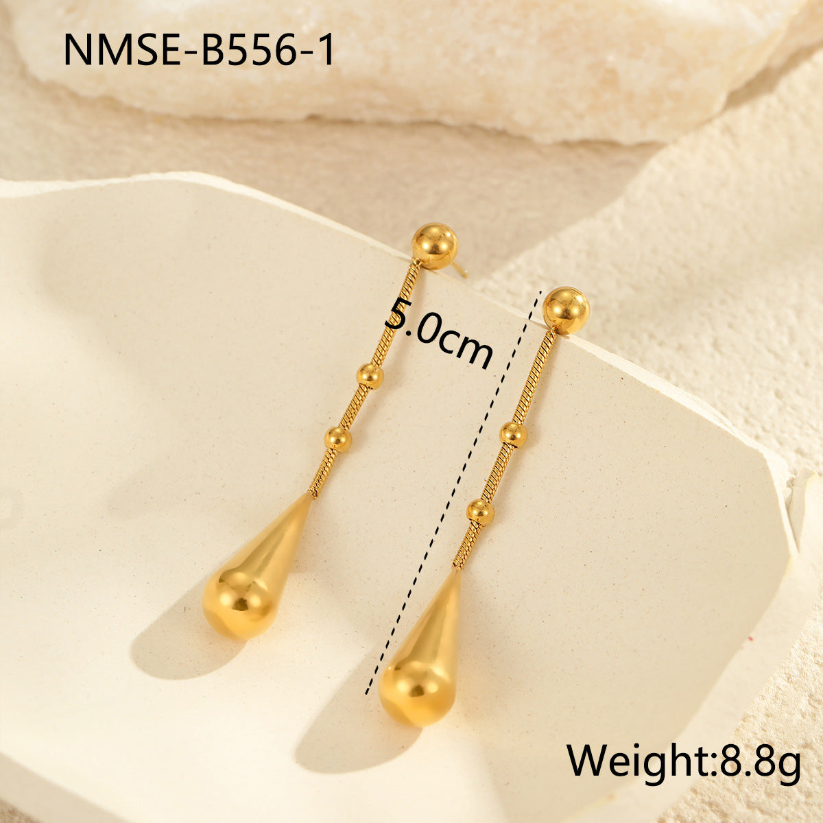 Minimalist Titanium Steel Drop Earrings with Geometric Shape and Plated Finish for Women