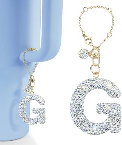 Rhinestone Inlaid Letter Resin Charm Bar