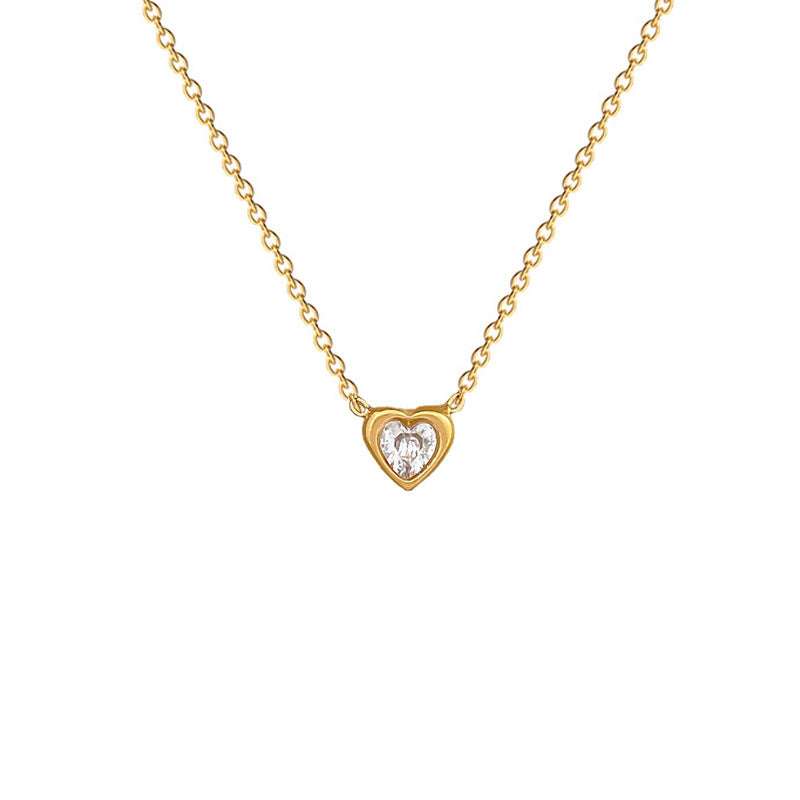Minimalist Titanium Steel Heart Pendant Necklace for Women and Men — Geometric Locket Chain with Plated Finish
