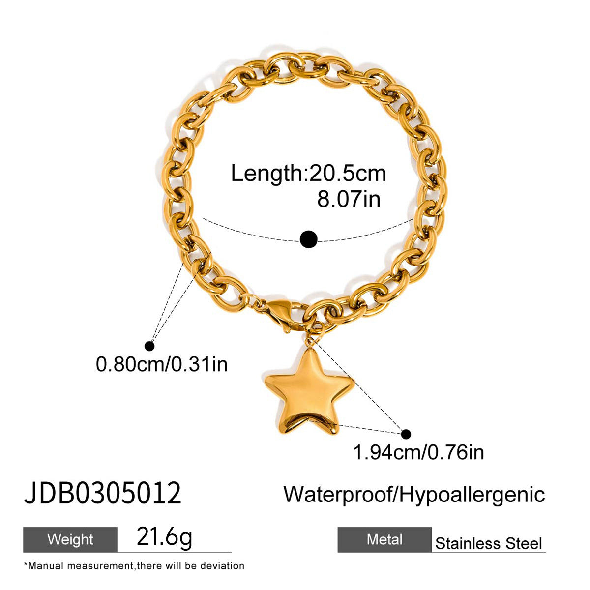 Star Geometric Plated Stainless Steel Necklace with Titanium Steel Pendant for Women