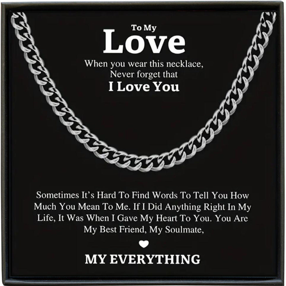 Hip-hop Streetwear U-shaped Plated Iron Cuban Link Chain Necklace for Men