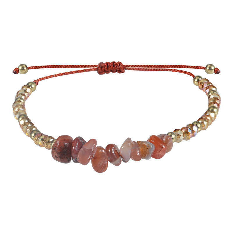 Bohemian Vintage Geometric Natural Crystal Chip Bracelet Unisex Handmade Friendship Jewelry