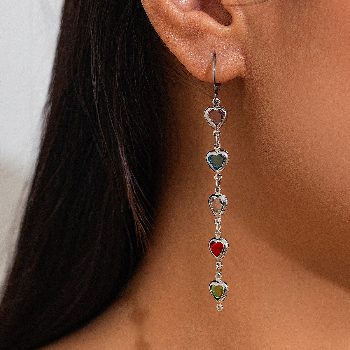 Collana Pendente Vintage a Cuore con Strass e Design Geometrico da Donna