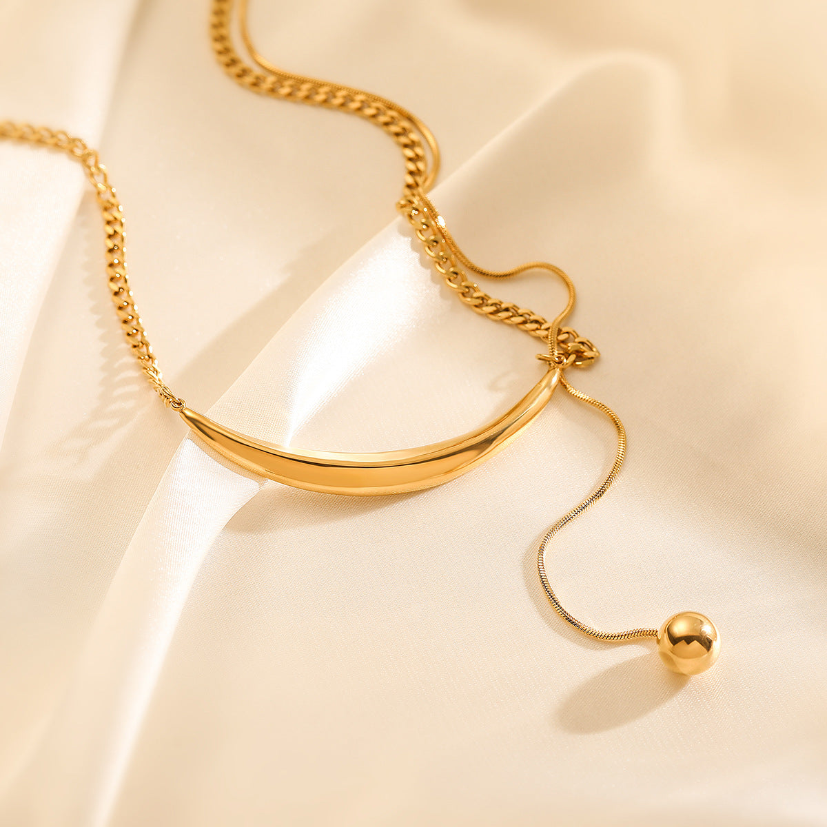 Minimalist Geometric Stainless Steel Clavicle Necklace for Women with Irregular Design