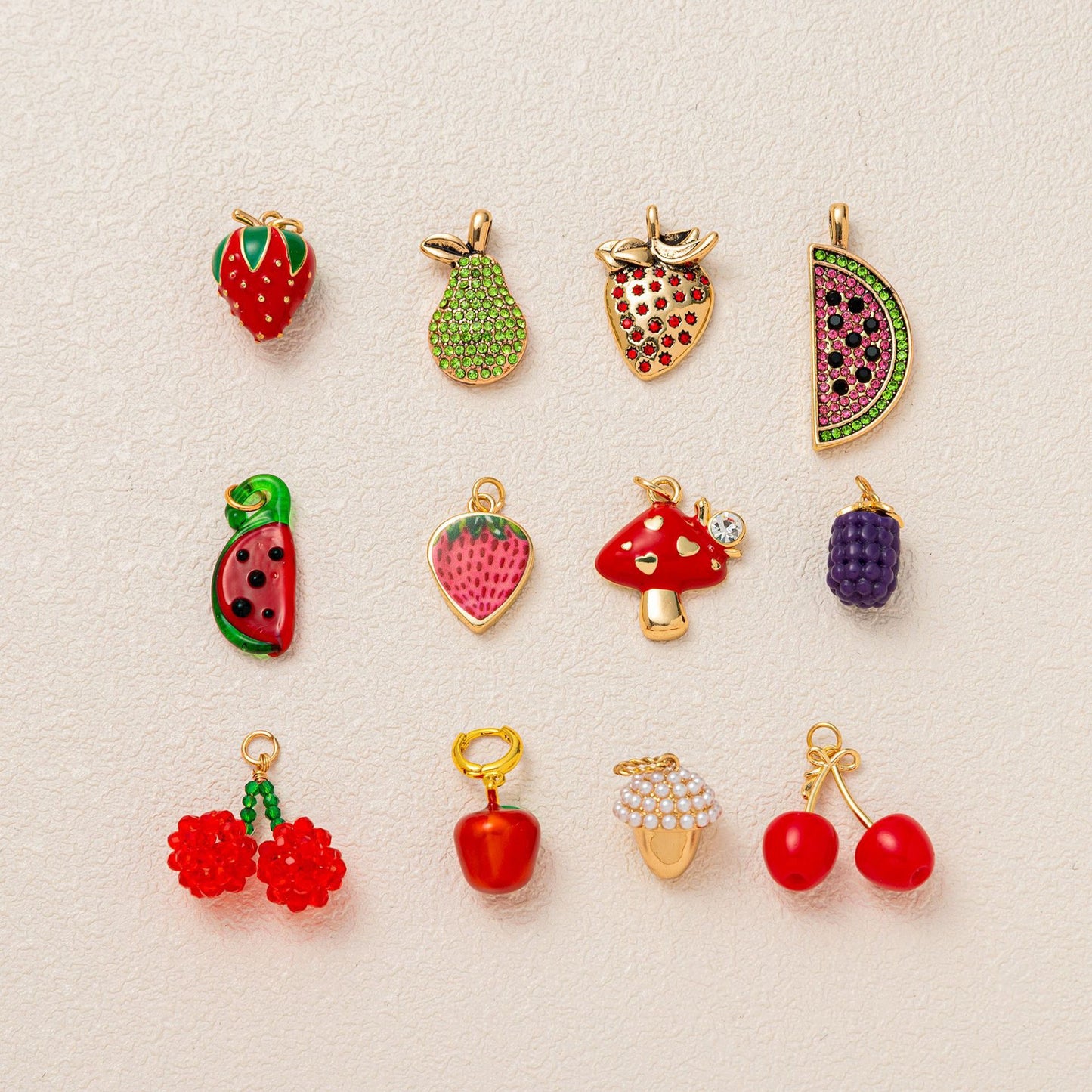 Minimalist Fruit Shape Brass PVD Plated DIY Charm Bar