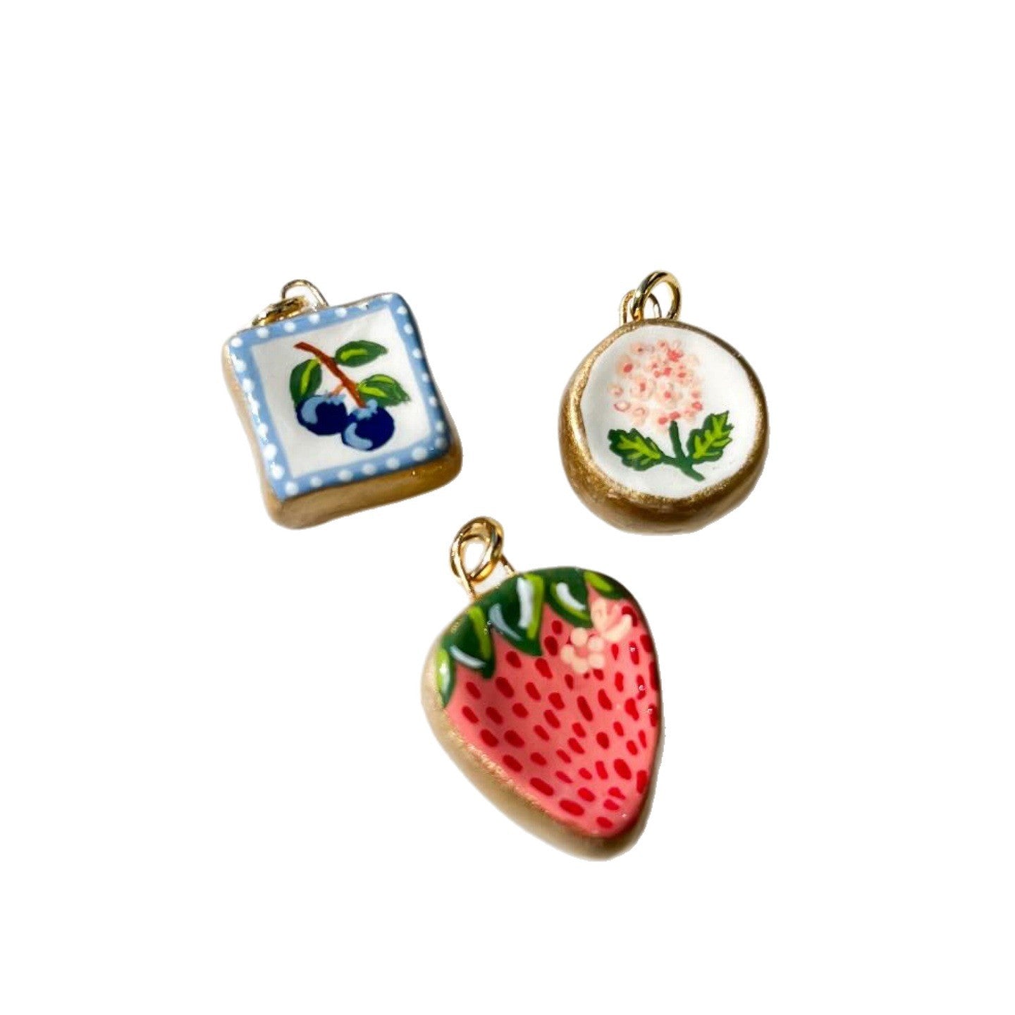 Casual Floral Fruit Pattern PVD Stainless Steel Charm Bar