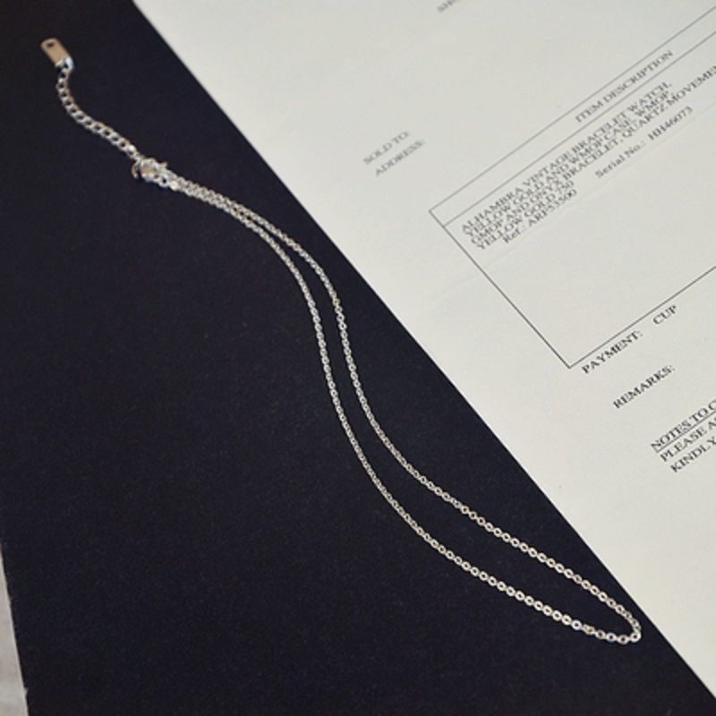 Collana a catena a O in acciaio al titanio minimalista da donna Collana sottile per clavicola senza ciondolo Gioielli in acciaio inossidabile ipoallergenici