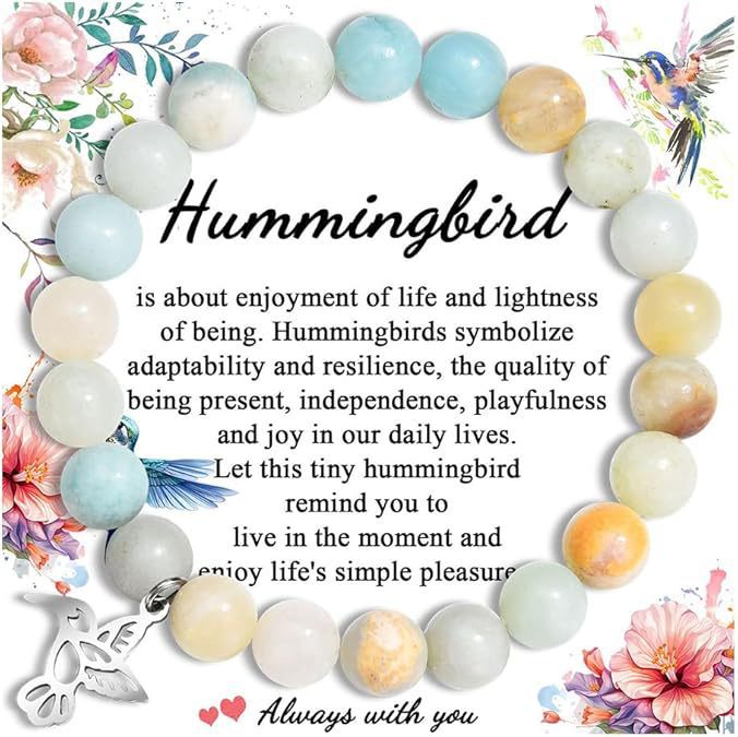 Minimalist Polished Imperial Stone Bracelet with Rhinestone Geometric Hummingbird Pendant for Women
