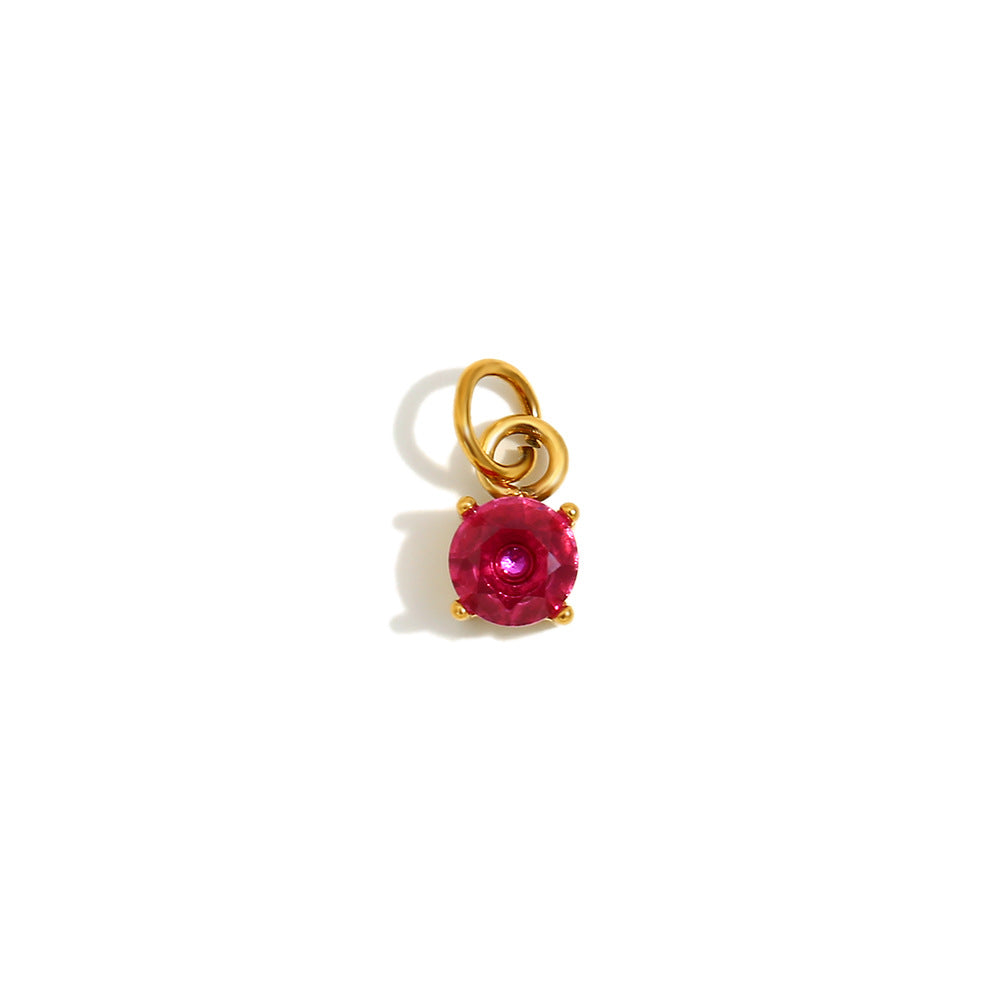 Ciondolo a Barra con Charms in Acciaio Inossidabile Geometrico Minimalista Placcato Oro 18K