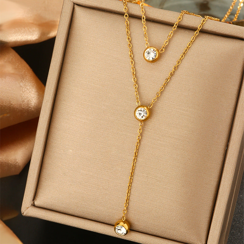 Minimalist Titanium Steel Pearl Necklace with Heart Star and Floral Pendants for Women