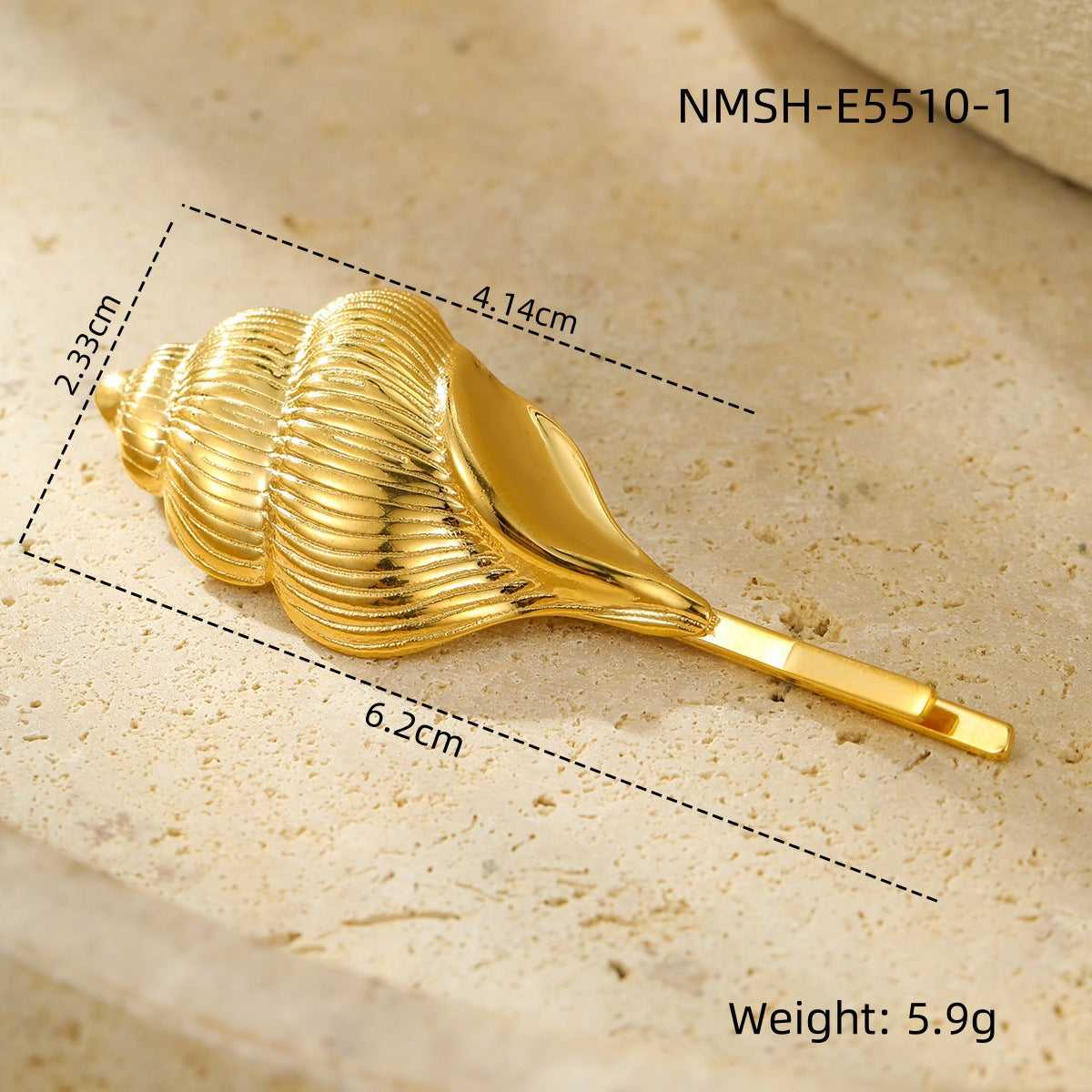 Fashionable Minimalist Shell-Shaped Stainless Steel Hair Clip with Pearl Inlay for Women