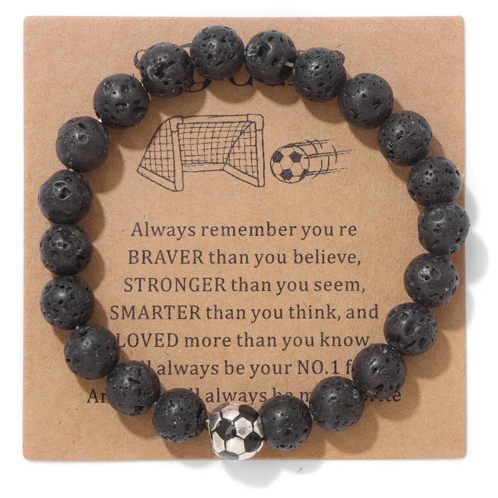 Minimalist Sporty Geometric Stone Bead Bracelet Unisex Friendship Handmade Jewelry