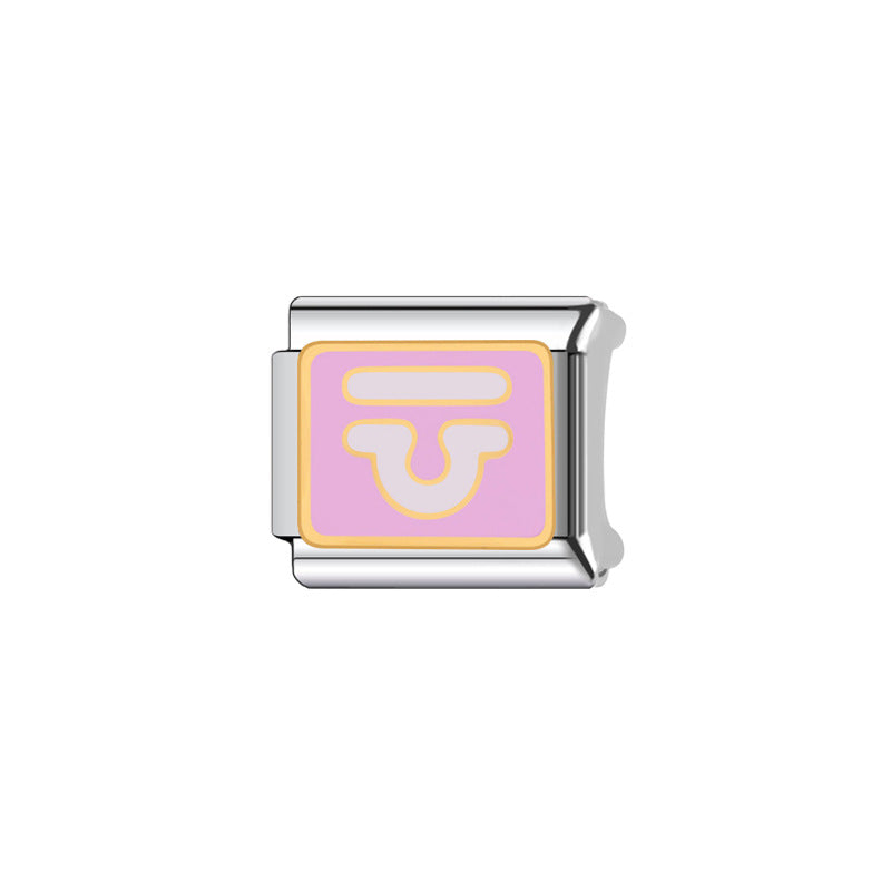 Sweet Cartoon Plated Stainless Steel DIY Charm Bar Bracelet Unisex Gift