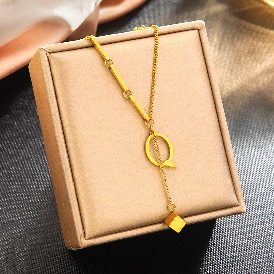 Minimalist Elegant 18K Gold Plated Stainless Steel Letter Bracelet