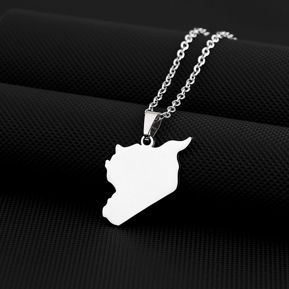 Collar con colgante geométrico minimalista de acero de titanio con acabado chapado y cadena tipo O, unisex, para uso diario