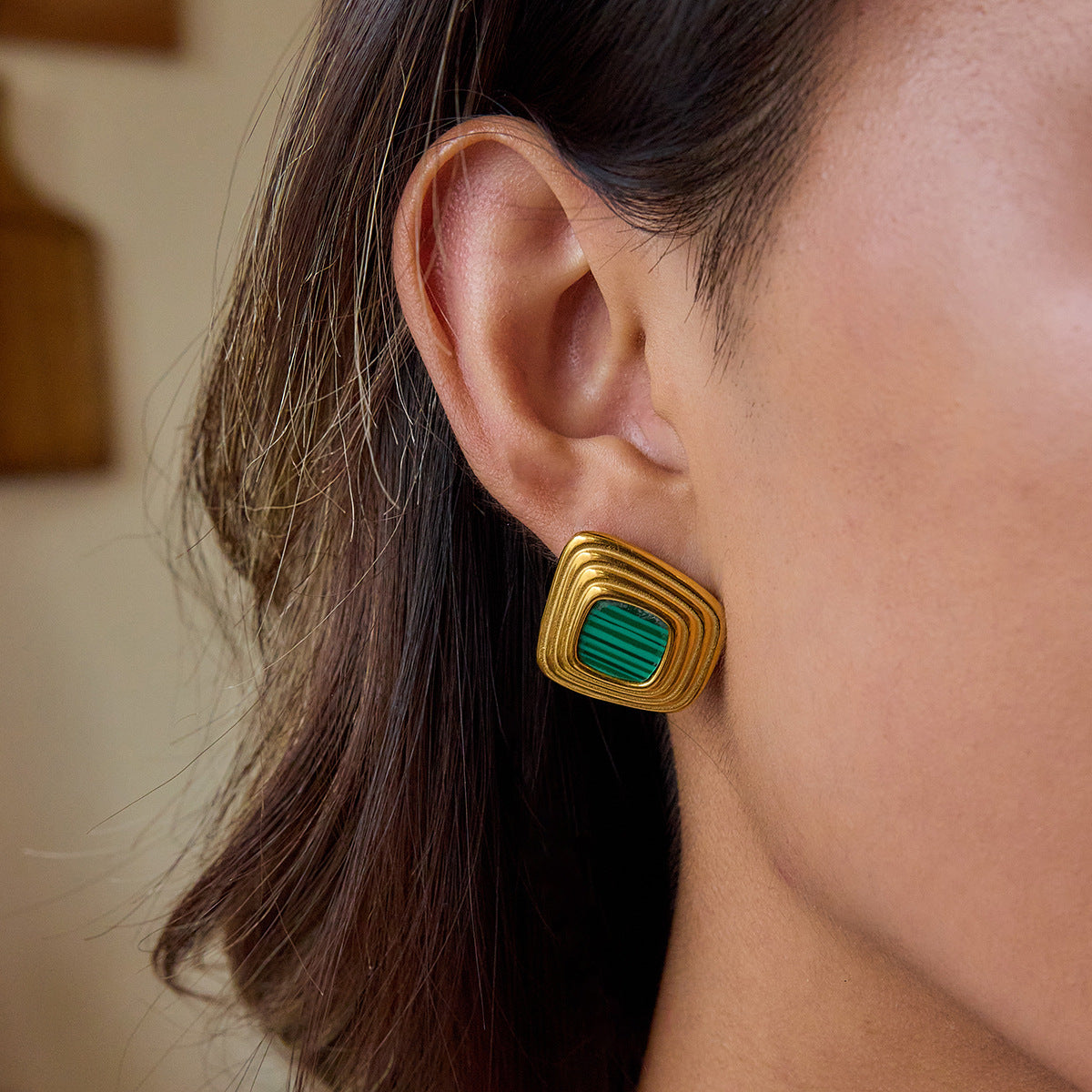 Minimalist Geometric Square Stainless Steel Plated Earrings for Women