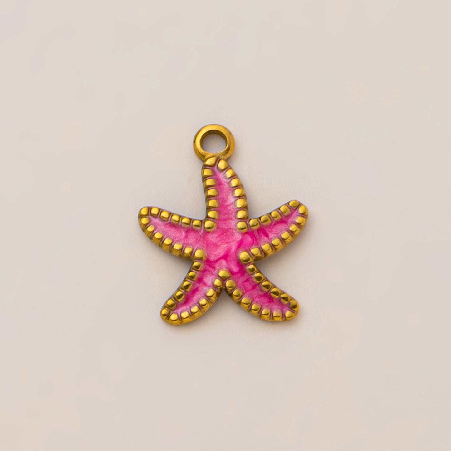 Vintage Plated Stainless Steel Starfish Heart Fish Rectangle Geometric Pearl Inlay Charm Bar