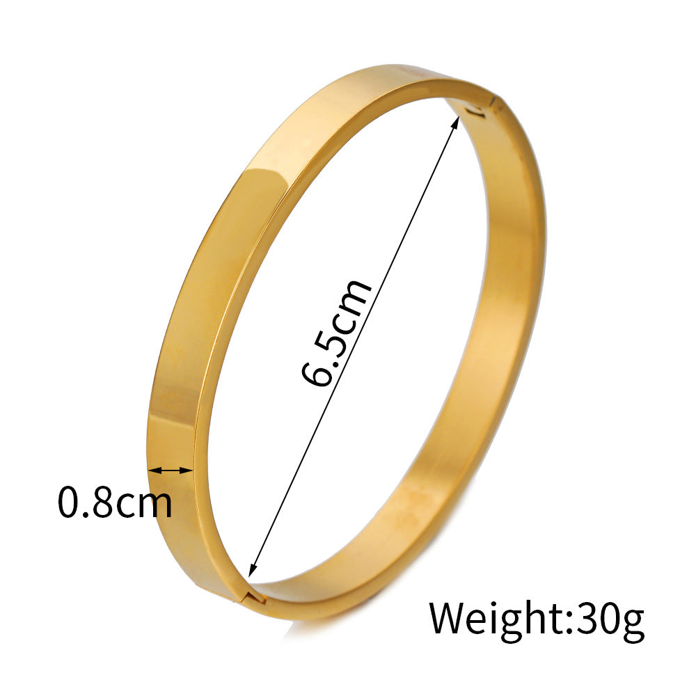 Geometric Gold Plated Titanium Steel Stainless Steel Bracelet