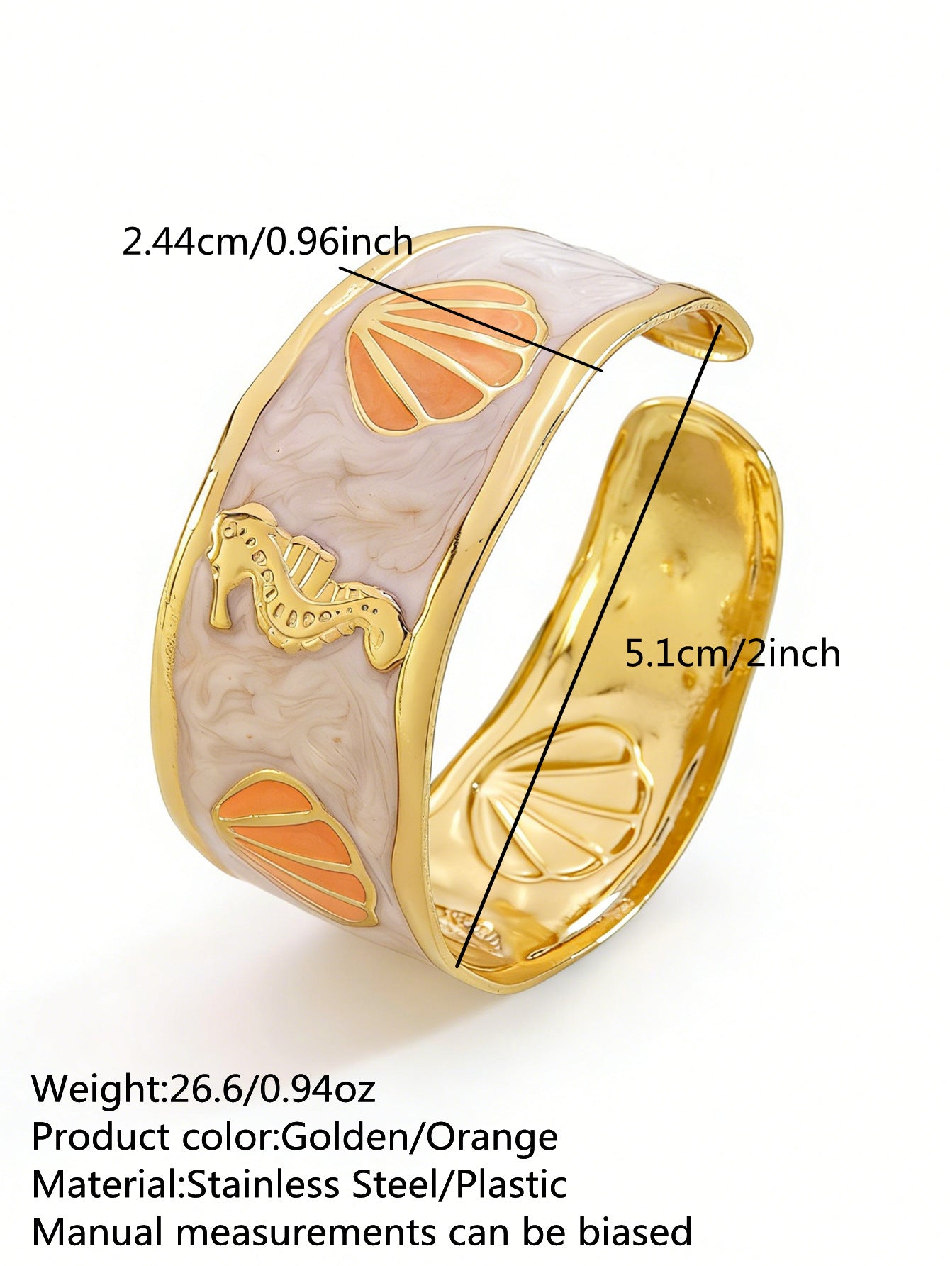 Elegante Pulsera Abierta de Lujo Floral con Esmalte de Aceite de Acero Inoxidable y Titanio con Cereza