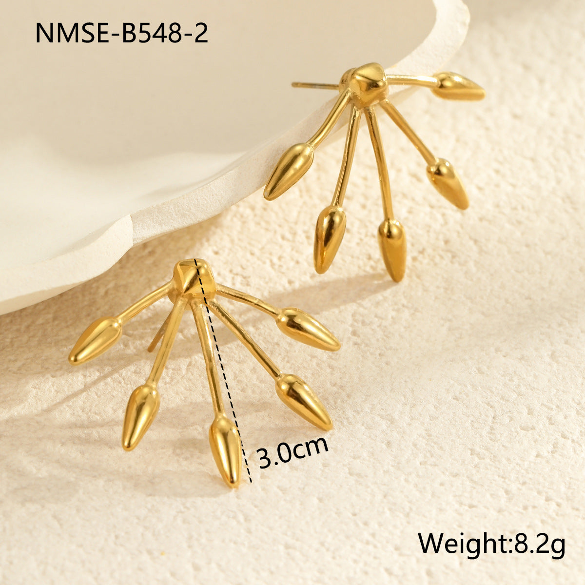 Orecchini da donna minimalisti geometrici irregolari in acciaio inossidabile con placcatura