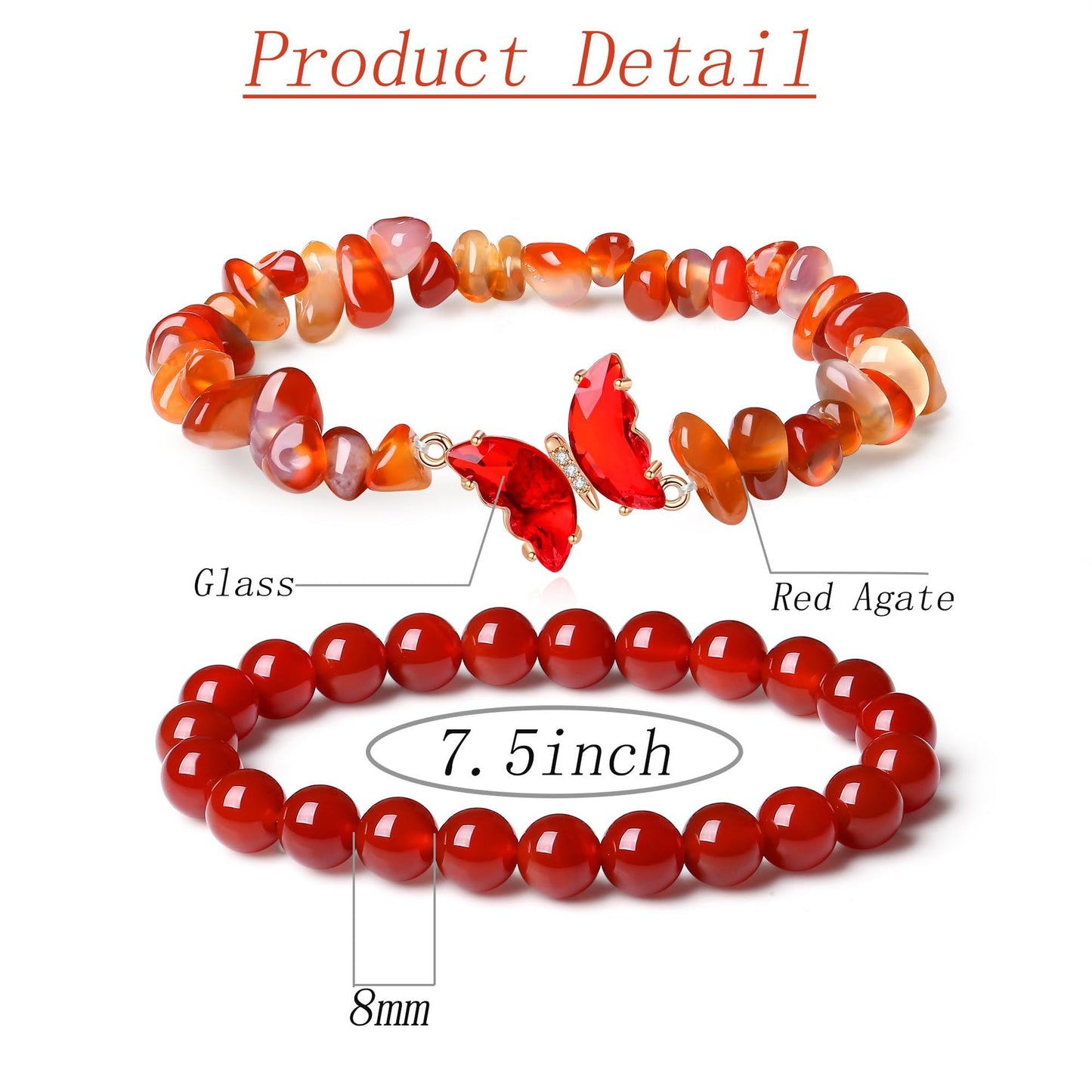 Minimalist Butterfly Geometric Crystal Charm Bar Bracelet Set