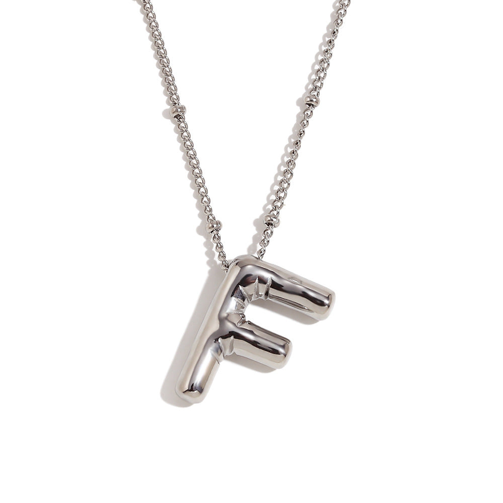 Fashionable Letter-Shaped Stainless Steel Pendant Necklace with 18K Gold Plating for Women