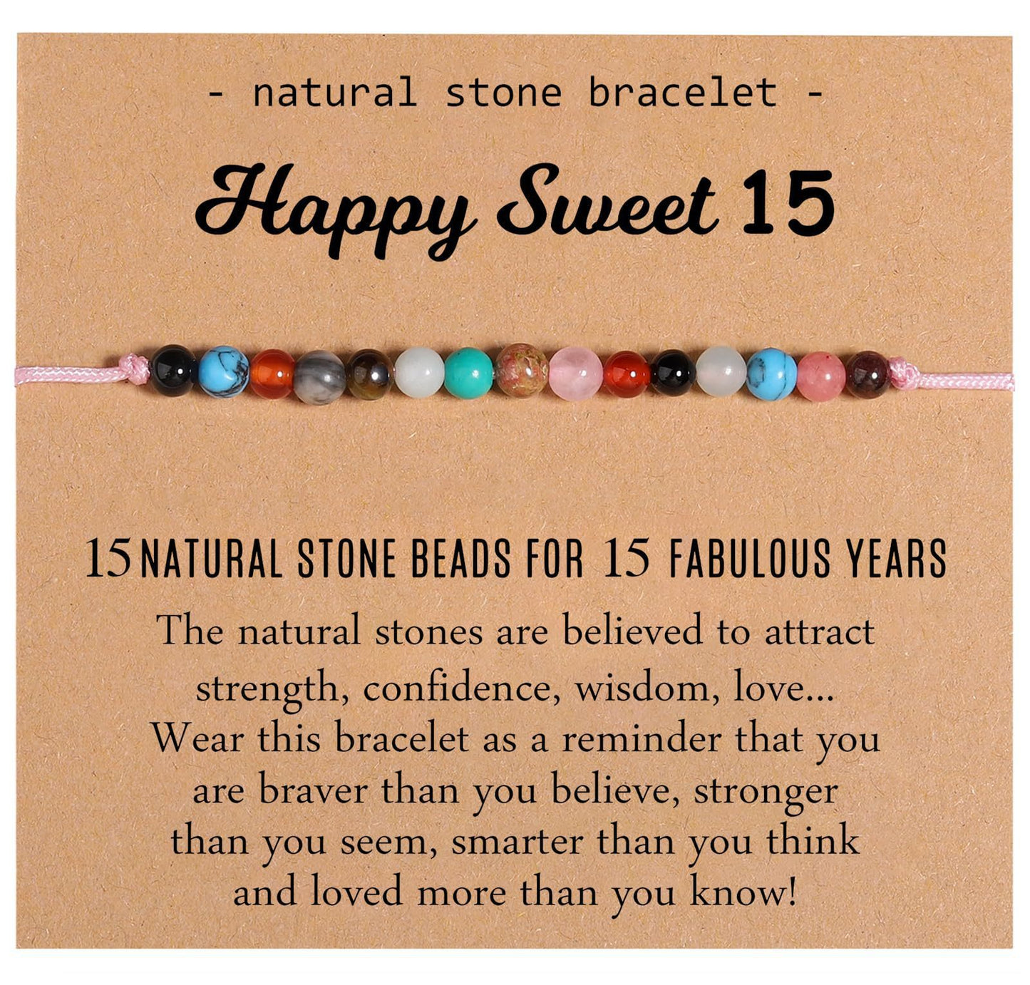 Sweet Geometric Natural Crystal Beaded Bracelet for Women