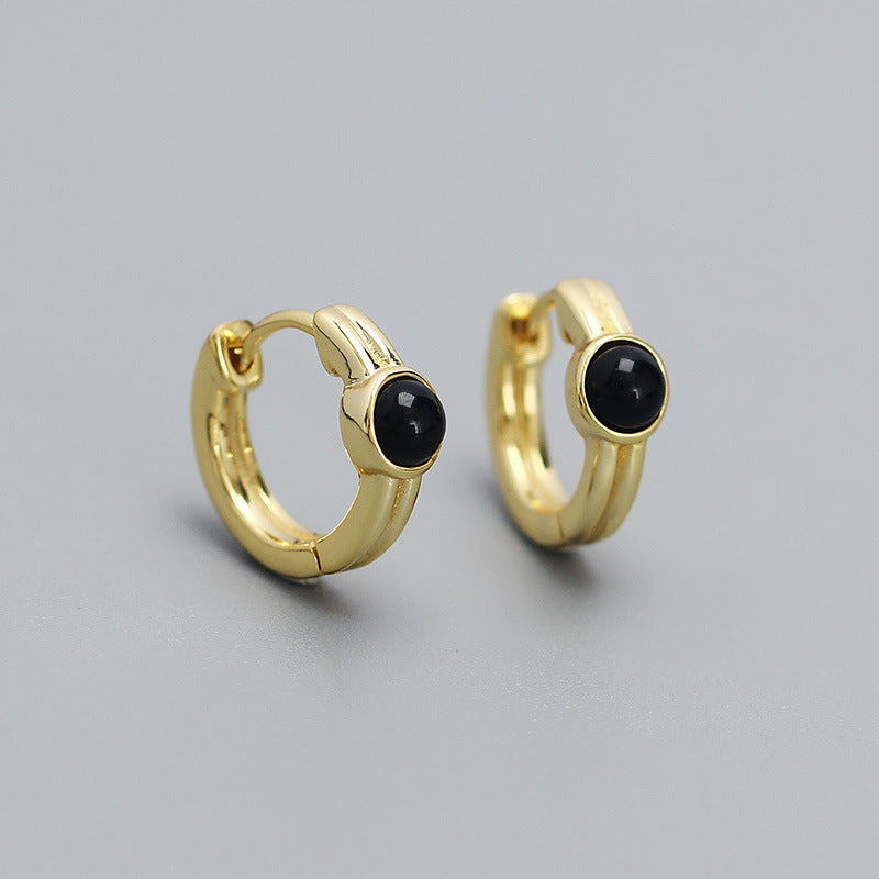 Orecchini a clip geometrici minimalisti in argento sterling S925 placcati per donna