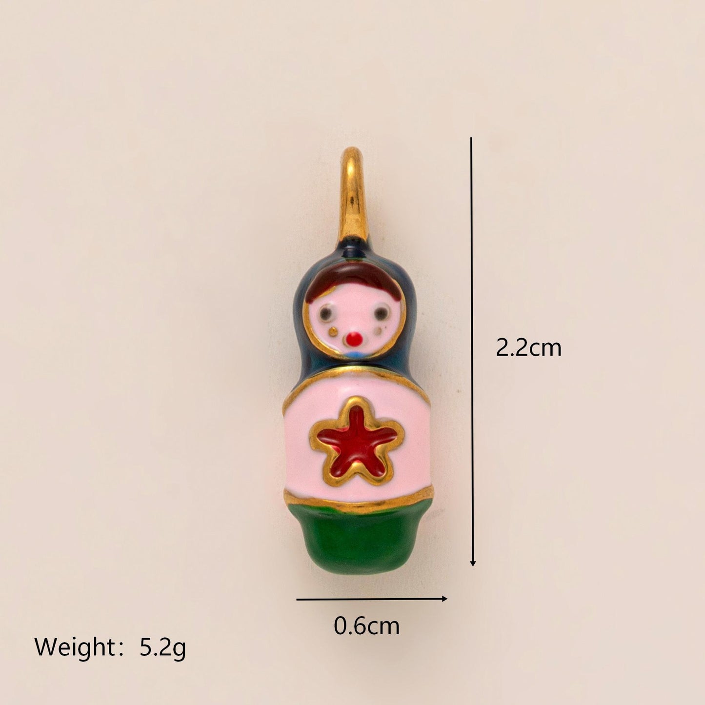 Sweet 18K Gold Plated Geometric Heart Stainless Steel Drip Oil Rhinestone Charm Bar Pendant for Unisex