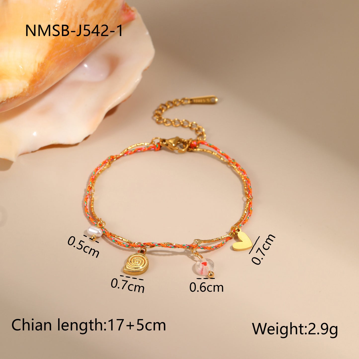 Fashionable Ocean-Themed Starfish Pendant Braided Titanium Steel Bracelet for Women with Geometric Design and Plated Finish