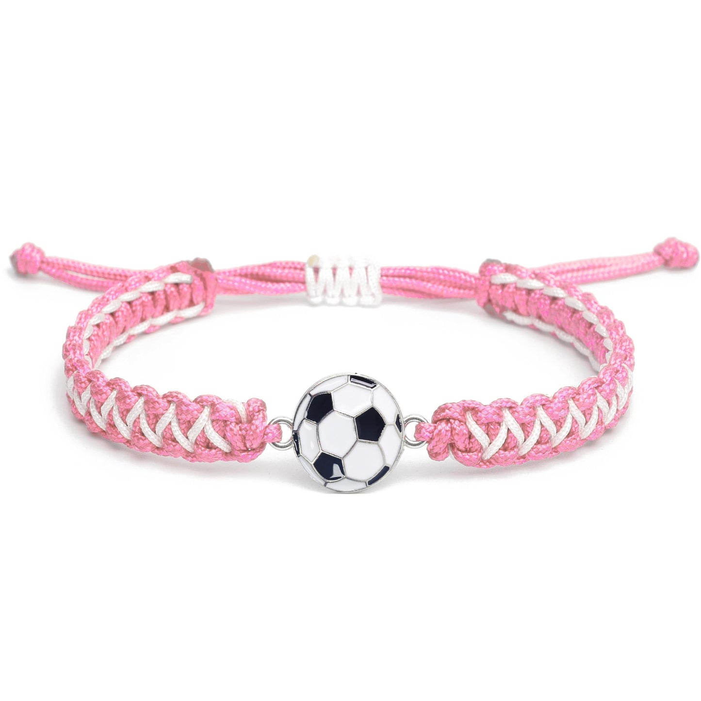 Sporty Color Block Handmade Braided Charm Bar Bracelet Unisex Adjustable