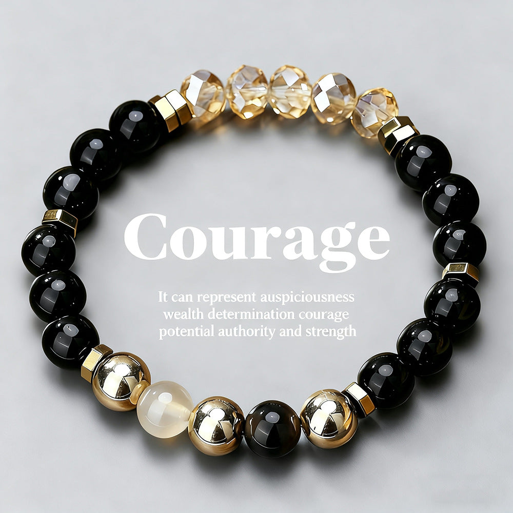Fashion Casual Business Crystal Beaded Bracelet Unisex Hand Jewelry