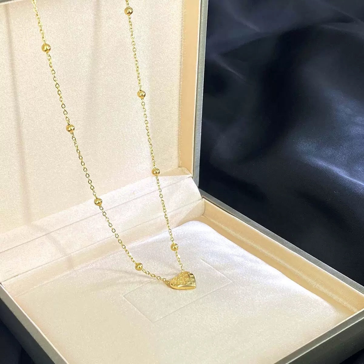 Minimalist Heart Cross Titanium Steel Plated Necklace