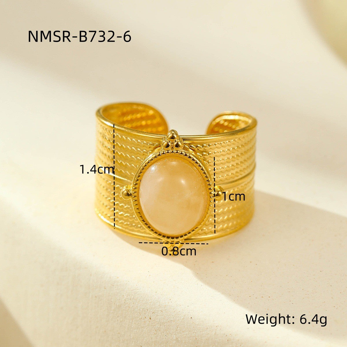 Anillo de lujo Ojo de Horus retro en acero inoxidable con acabado chapado para mujer, diseño de banda abierta geométrica