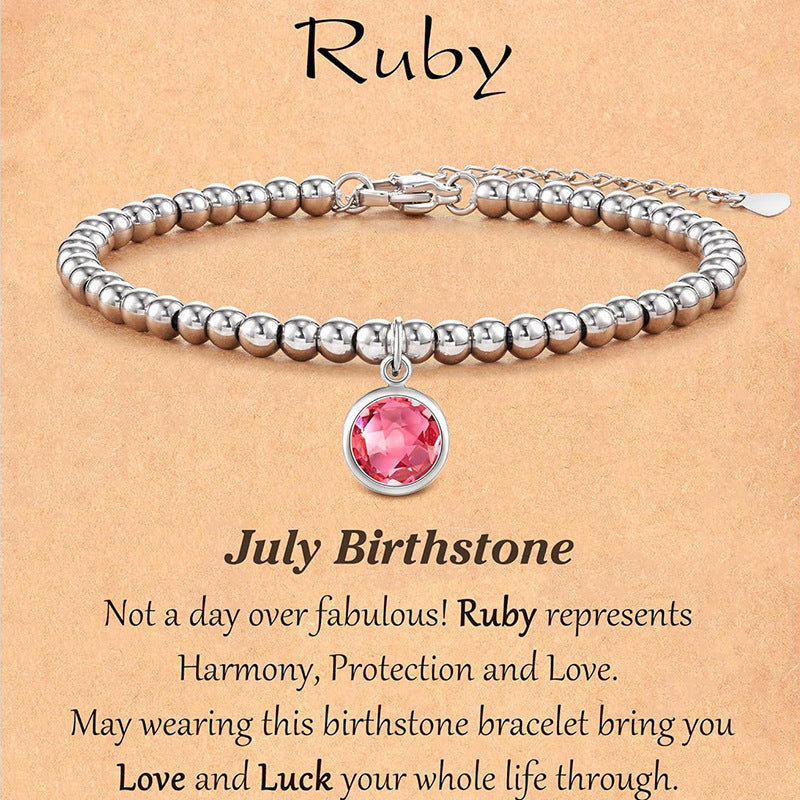 Fashion Elegant Geometric Round Plated Stainless Steel Bracelet for Women