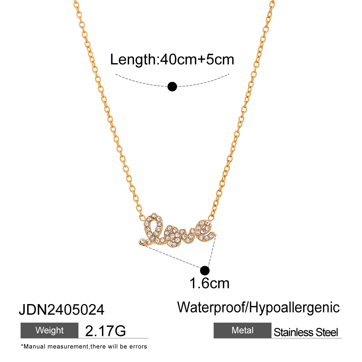 Minimalist 18K Gold Plated Heart Geometric Stainless Steel Necklace for Women