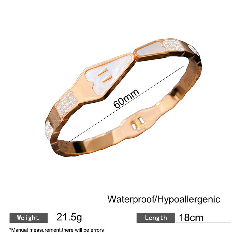 Minimalist Luxury Geometric Snake Chain Titanium Steel Cuff Bracelet for Women