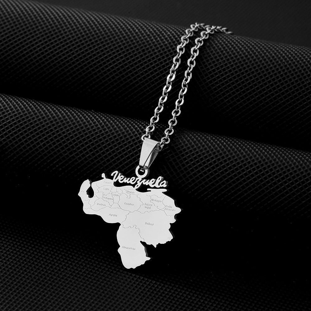 Collar colgante geométrico de acero inoxidable con acabado chapado para uso unisex, a la moda para uso diario