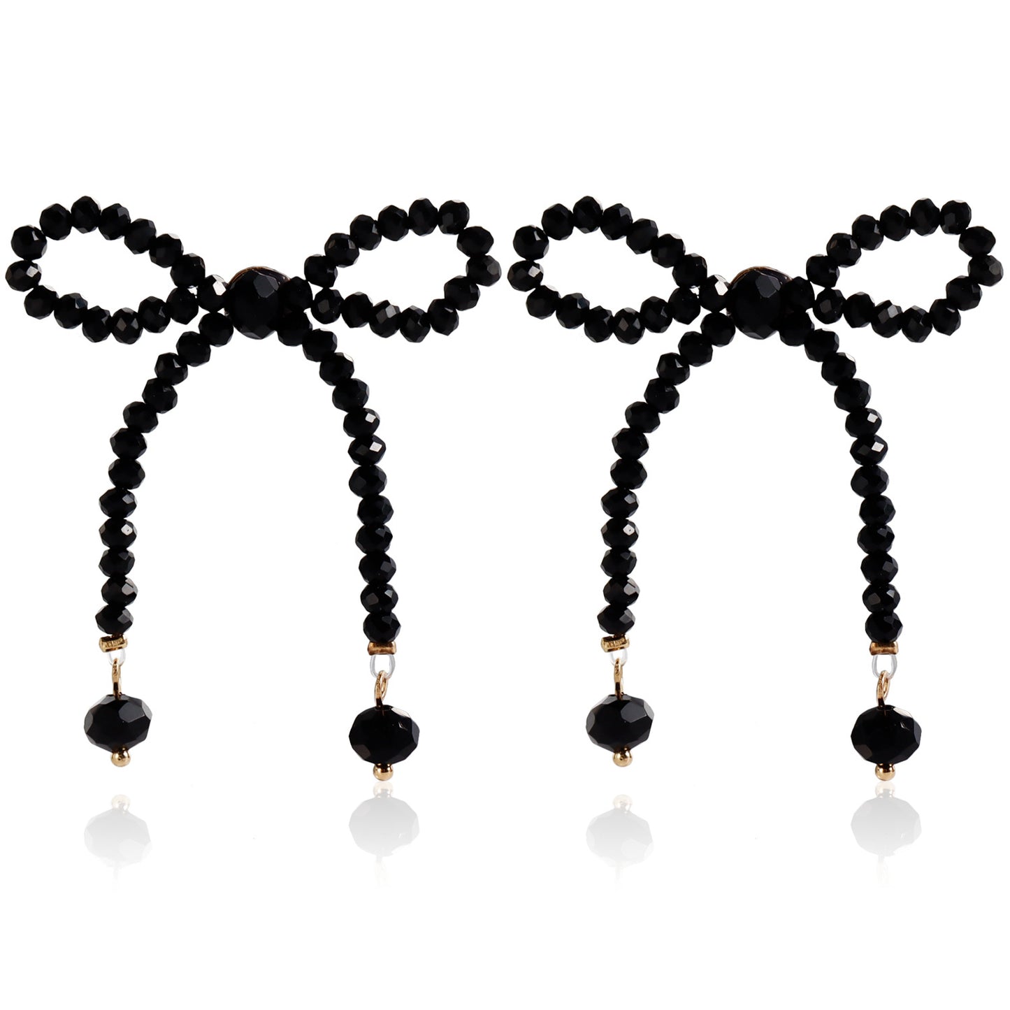 Pendientes Vintage Tejidos a Mano con Forma de Lazo Estilo Perla para Mujer con Acabado Chapado