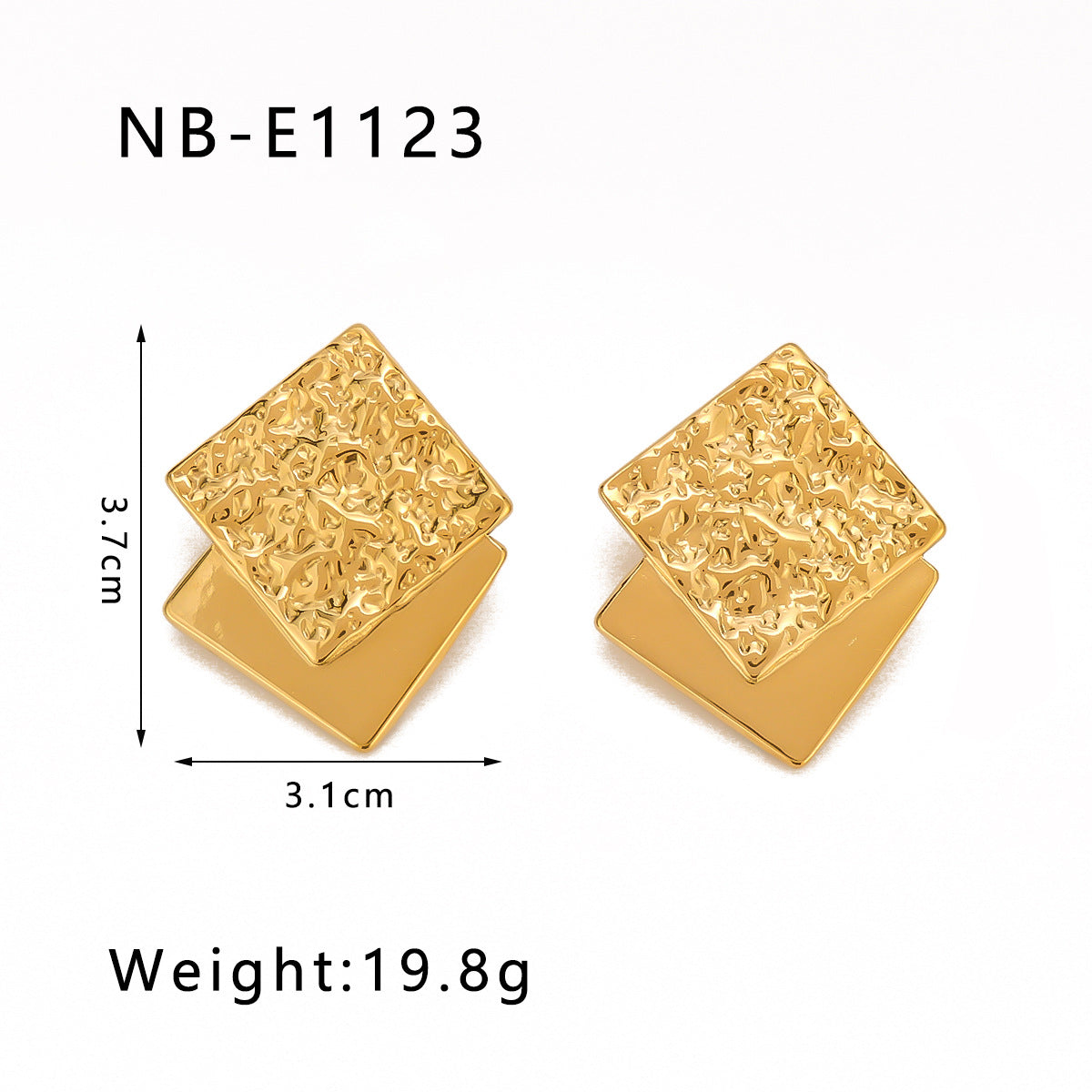 Minimalist Geometric Stainless Steel Earrings with 18K Gold Plating for Women