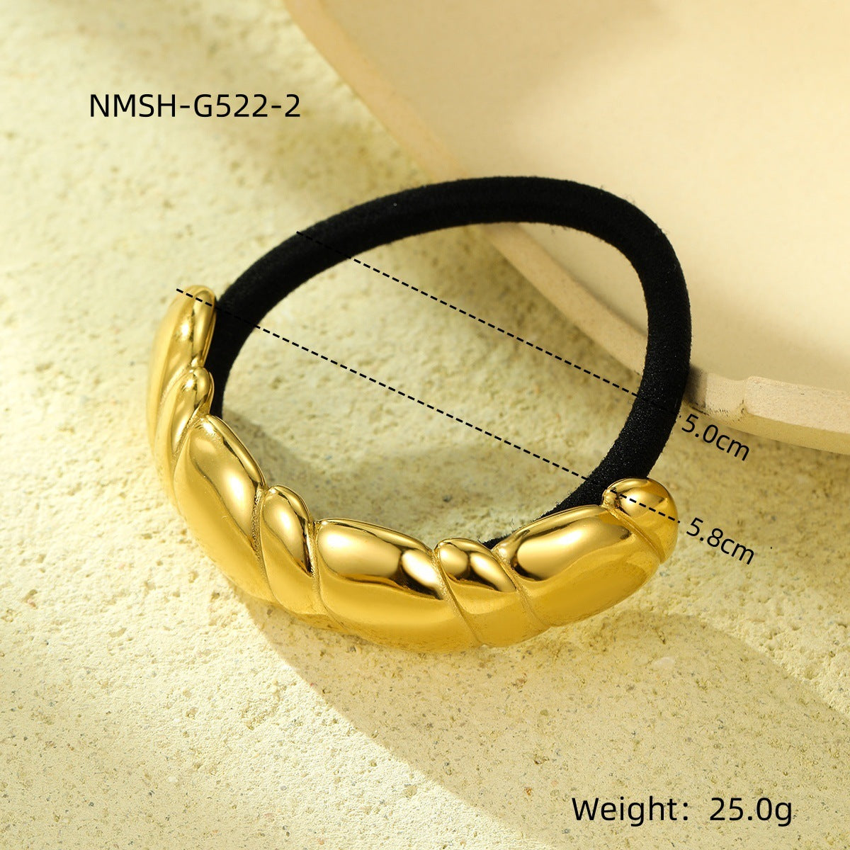 Vintage-Inspired Bow and Starfish-Shaped Stainless Steel Hair Tie with 18K Gold Plating for Women