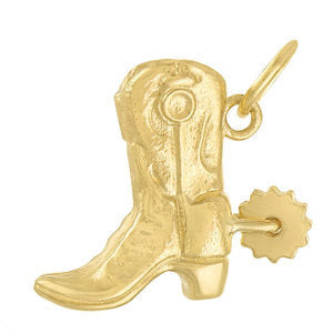 Vintage 18K Gold Plated Stainless Steel Boot Horseshoe Charm Bar