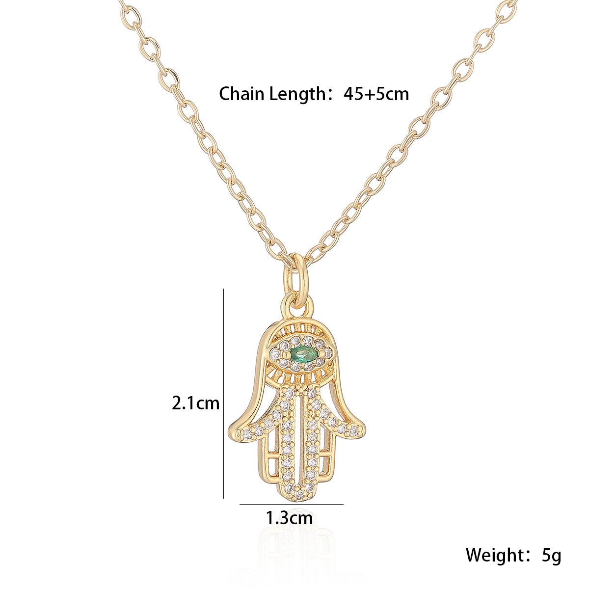 Minimalist 18K Gold Plated Brass Geometric Dreamcatcher Pendant Necklace with Cubic Zirconia for Women