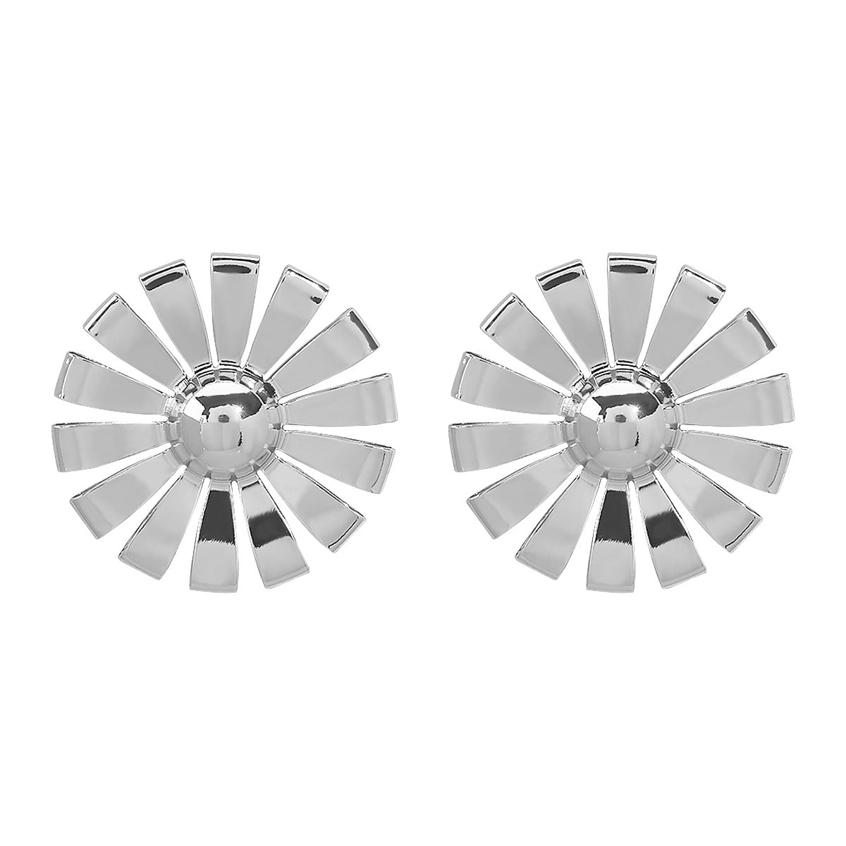 Orecchini da donna vintage floreali e geometrici a girasole in ferro con finitura galvanizzata