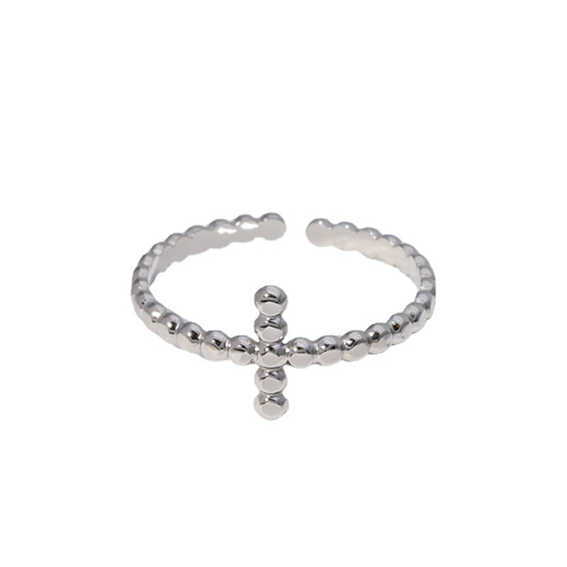 Minimalist Geometric Titanium Steel Open Ring for Women with Plated Finish