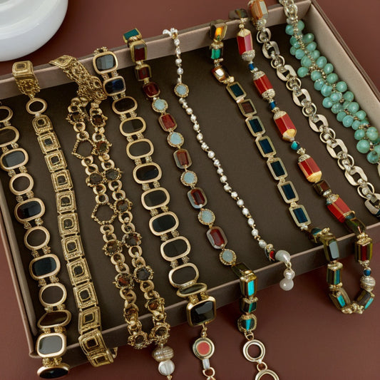 Collar con colgante geométrico vintage para mujer Cadena de aleación con acabado chapado Estética retro minimalista
