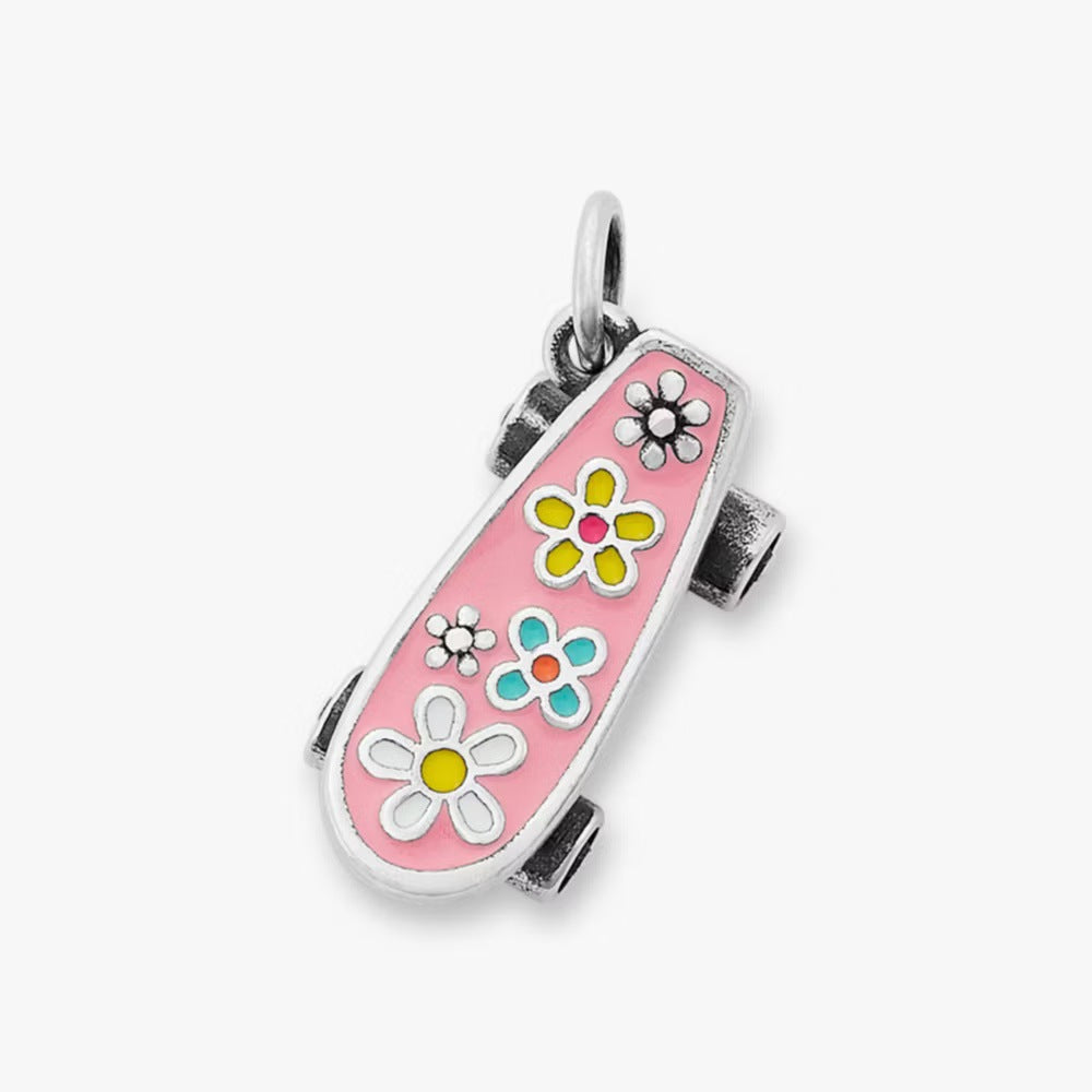 Streetwear Vintage Stainless Steel PVD Gold Plated Skateboard Shoe Charm Bar
